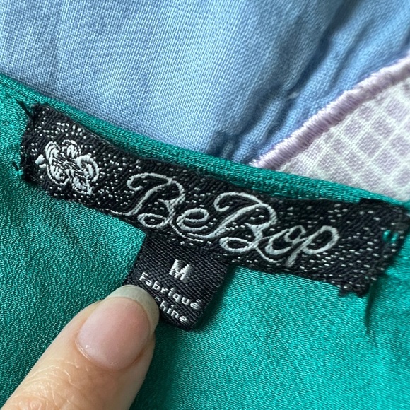 90s BeBop Womens Green Sleeveless V-Neck Bow Cute Fairy Core Sundress Medium - Picture 4 of 10